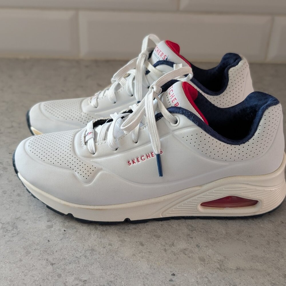 Skechers Los Angeles Women’s Sneakers – White/Navy/Red – Size 6.5 - Picture 3 of 10